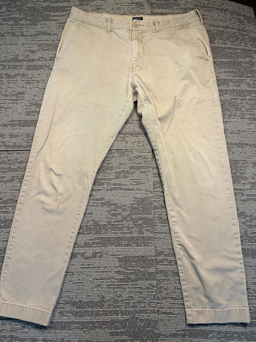 J Crew Pants Mens 35x32 Beige The Driggs Slim Chino Tapered Leg Casual Cotton